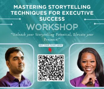 Banner for the Mastering Storytelling Techniques for Executive Success event by Patience Chisanga-Mayer in Frankfurt on December 2nd 2023
